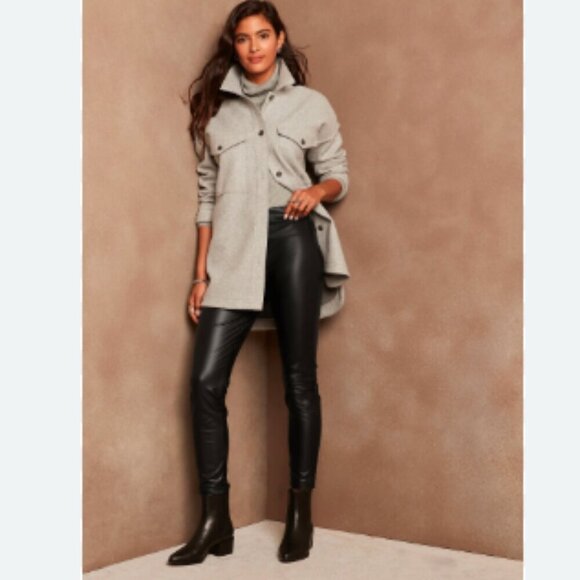 Banana Republic Factory High Rise Black Vegan Faux Leather Leggings Size PXXS - Picture 1 of 10